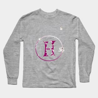 Monogram fairy flowers, letter H Long Sleeve T-Shirt